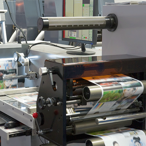 Druckerei die Flyer und andere Drucksachen druckt