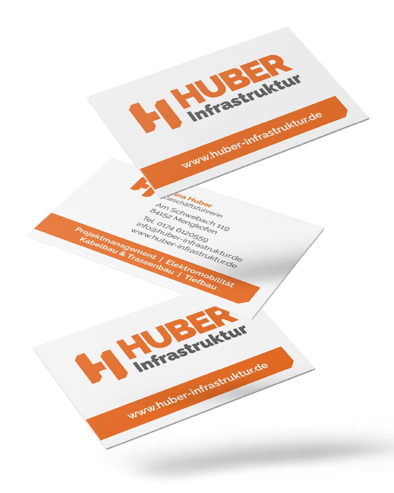 Visitenkarten Gestaltung für Infrastruktur Huber