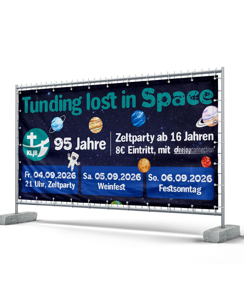 Plane Bauzaunbanner Gestaltung und Druck für KLJB Tunding