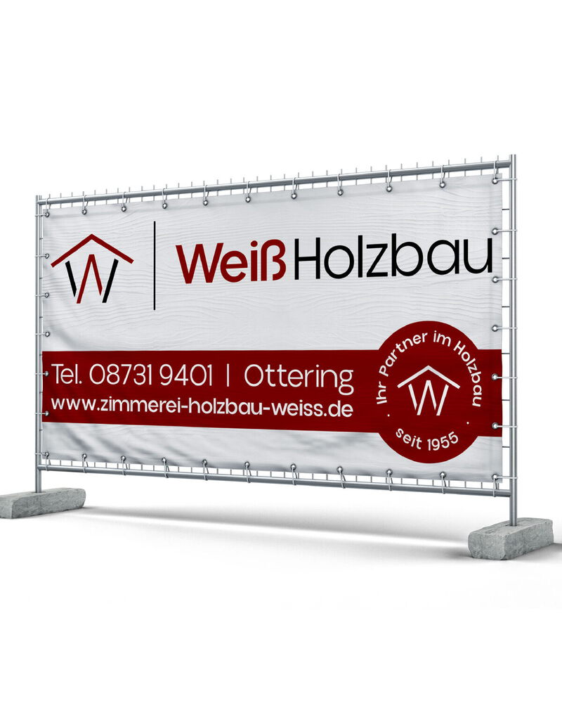 Banner Gestaltung und Druck Holzbau
